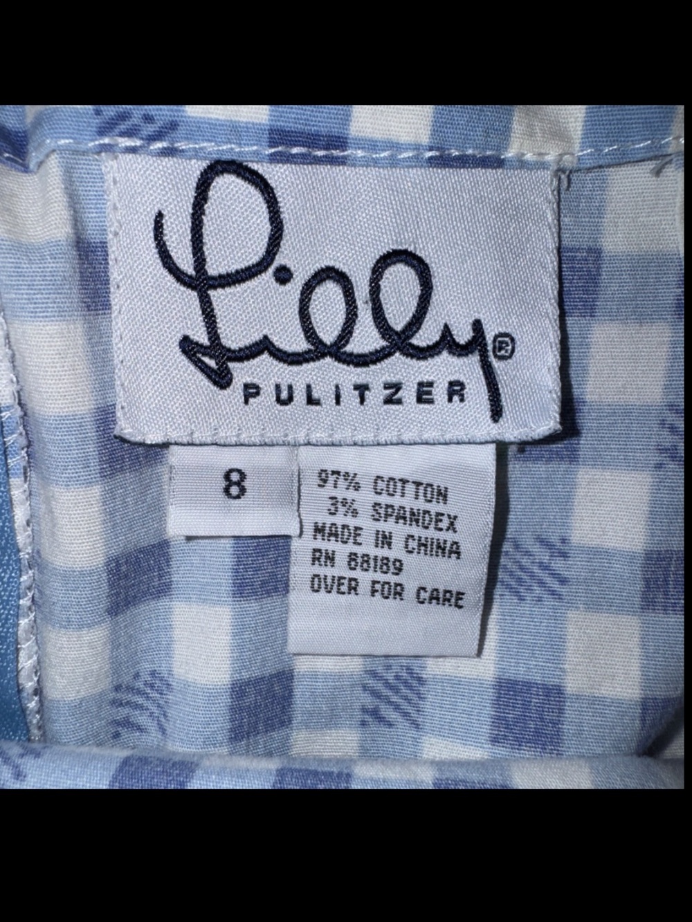 RARE Lilly Pulitzer Hermit Crab Clarissa Skirt in Sweet Blue Picnic Plaid Sz 8 - Picture 5 of 5